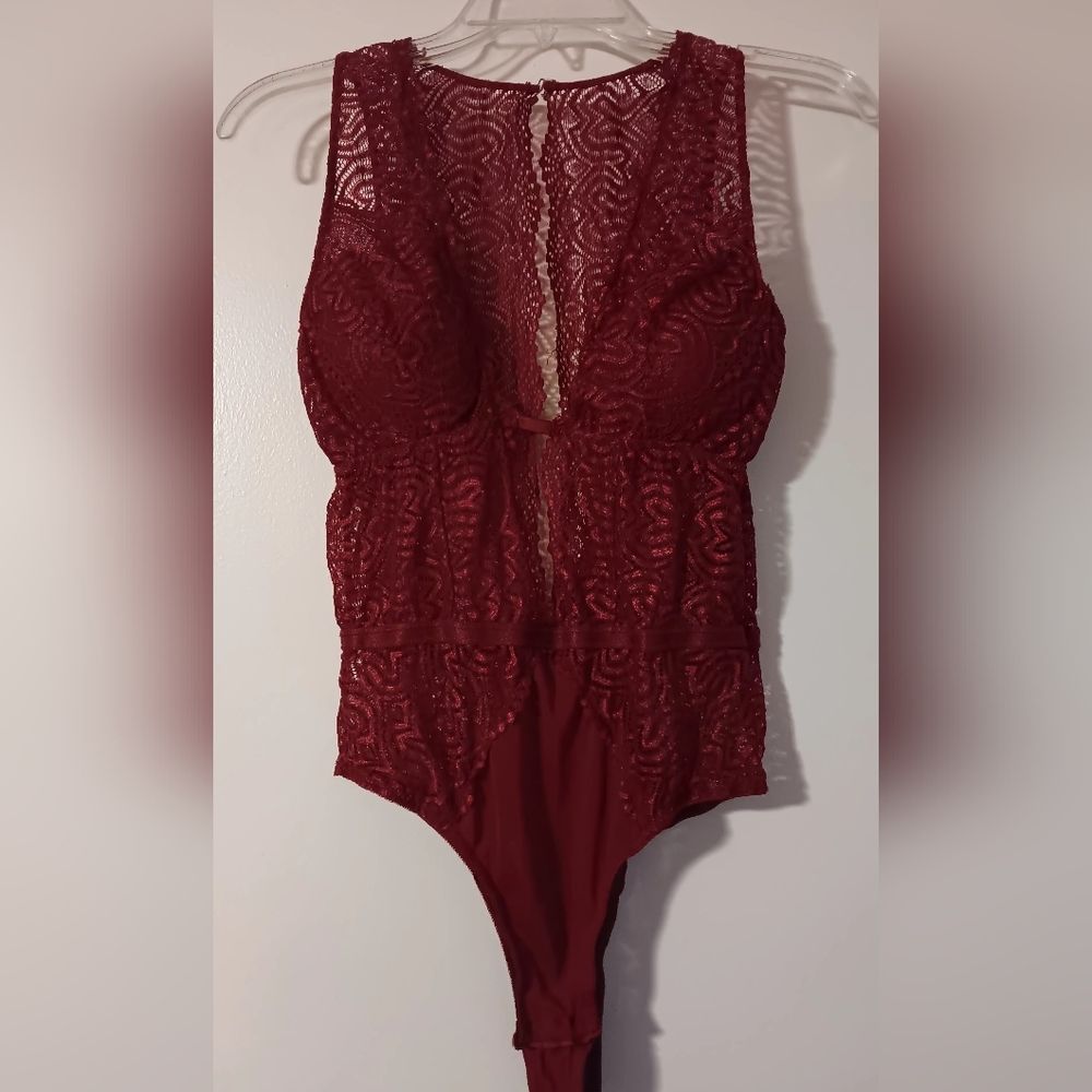 Burgundy Lace Lingerie Teddy🥰